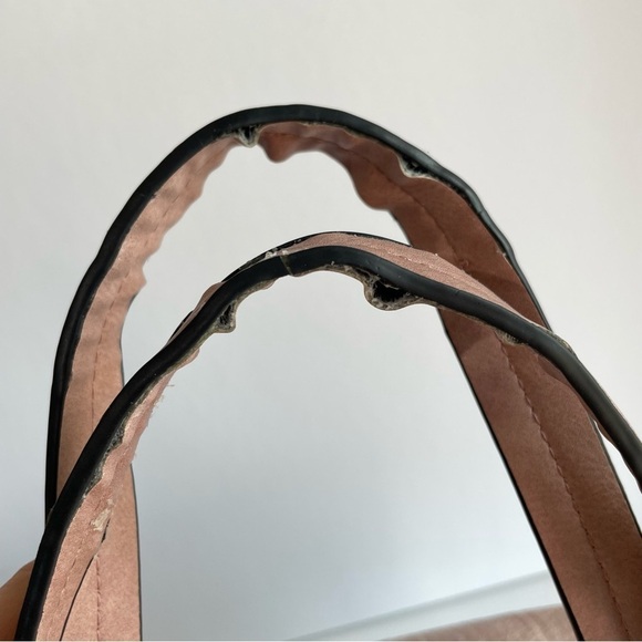 Paula Rossi Faux Leather Tote Large Pink Studded Crossbody Travel Boho Purse - Picture 9 of 11